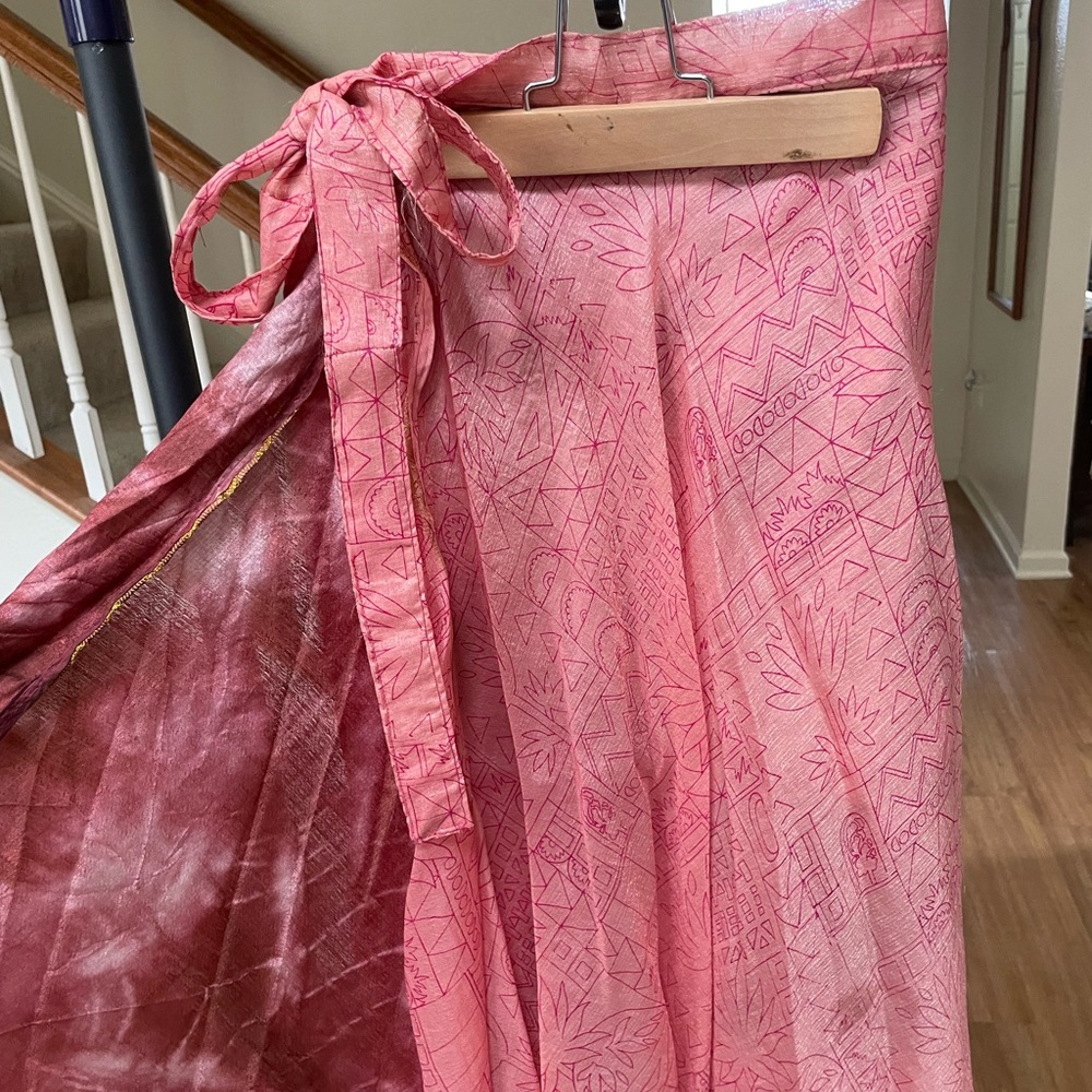 Boho reversible wrap skirt